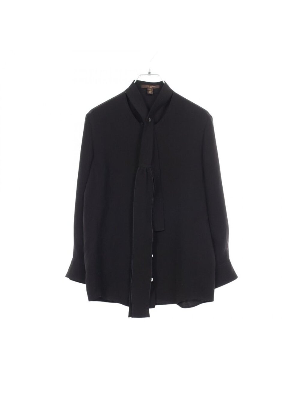 Louis Vuitton Blouse with Bow Tie Black Silk Long Sleeve Shirt
